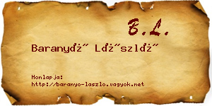 Baranyó László névjegykártya