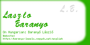 laszlo baranyo business card