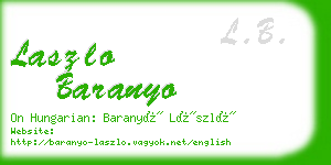 laszlo baranyo business card